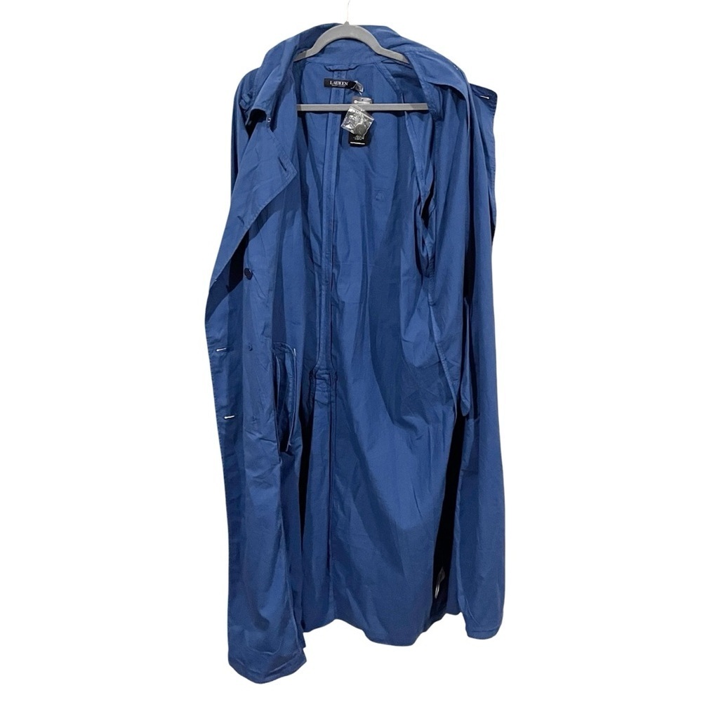 Lauren Ralph Lauren Black Label Featherweight Twill Trench Coat sz: 12 Blue - Picture 6 of 11